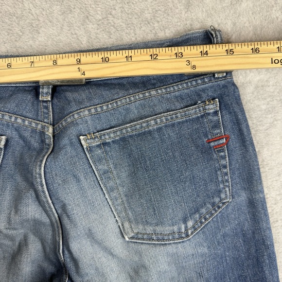 Diesel BOOTCUT Jeans Womens 29x34 Light Wash Zip Fly Whiskered Cowgirl Rodeo - Picture 11 of 15